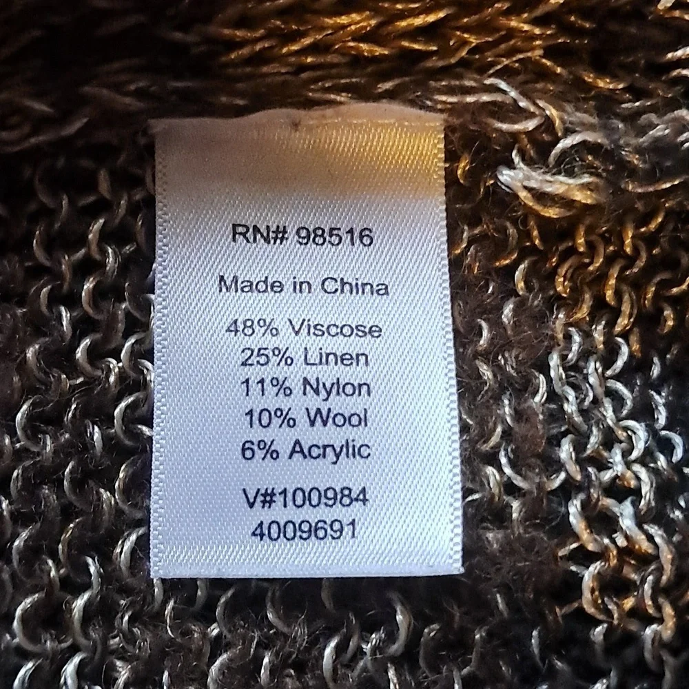 Coldwater Creek Wool Blend Sweater Size M Ombre Tunic Neutral Preowned